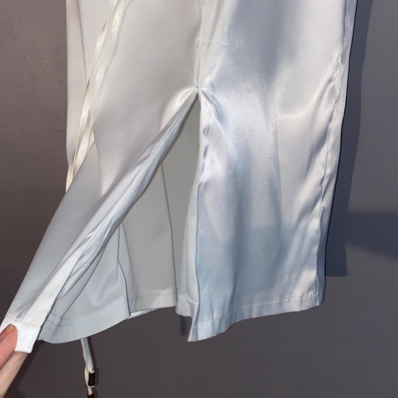 Beaded Lace-up Corset Strapless White Wedding Dress Large - Picture 10 of 14